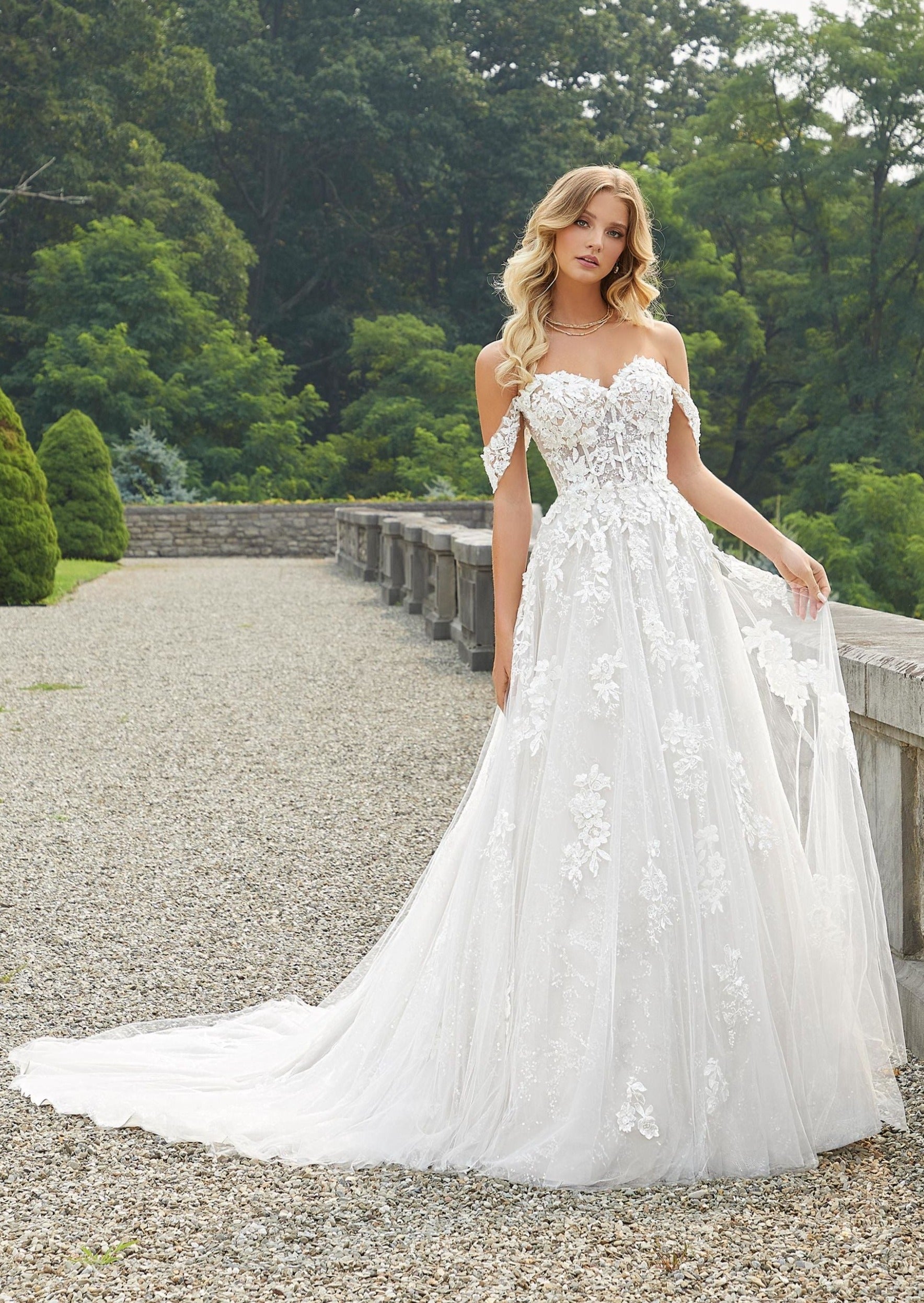 Mori Lee Bridal 2467 - Illusion Deep V-Neck Bridal Gown – Couture Candy