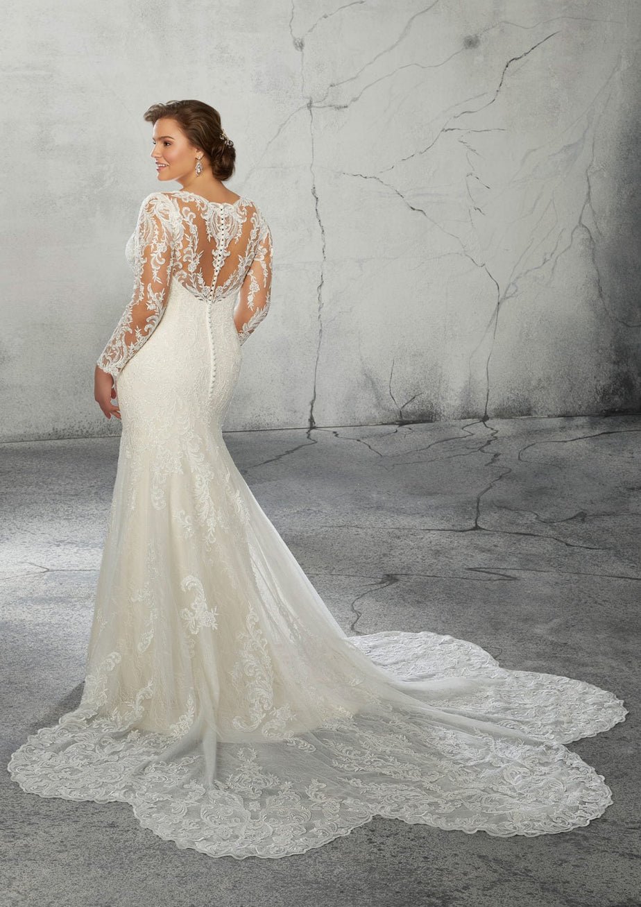 mori lee long sleeve lace wedding dress
