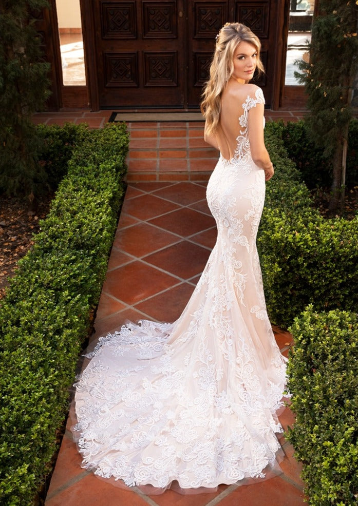 casablanca long sleeve wedding dress