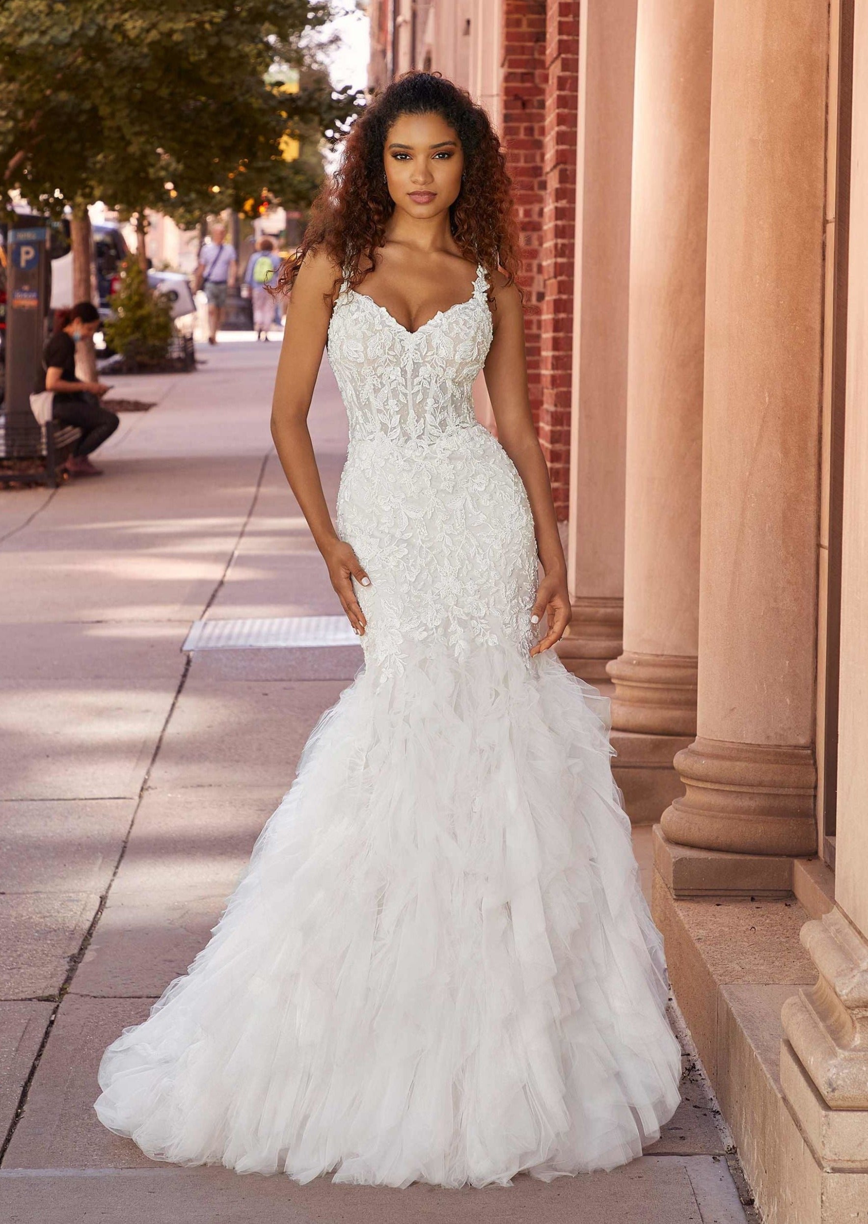 Mori Lee 15036 Monet Button Back Strapless Wedding Gown 