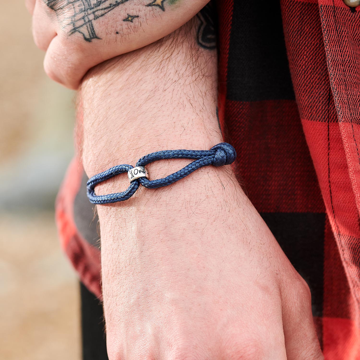 Travel Safe Recycled Silver & Vegan Paracord Bracelet - Off The Map  Jewellery