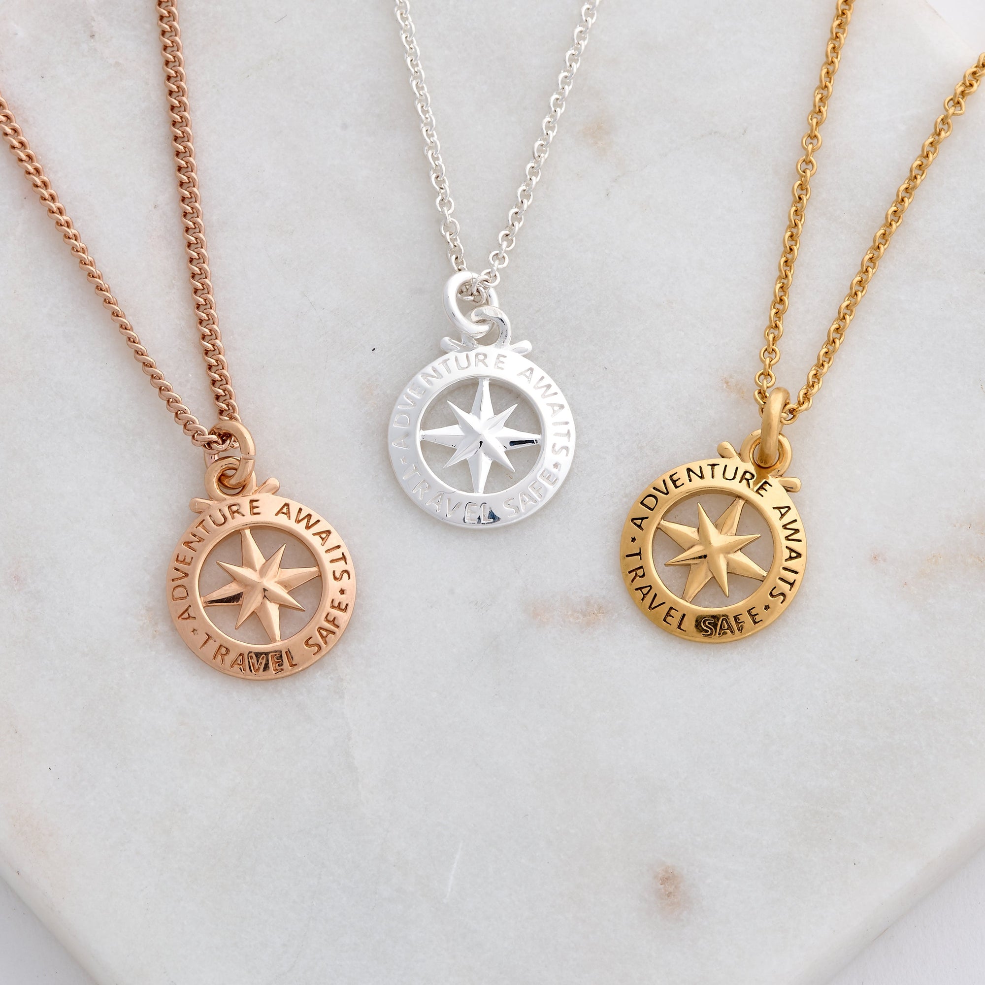 14k Gold Smooth Compass Rose Necklaces – Cape Cod Jewelers