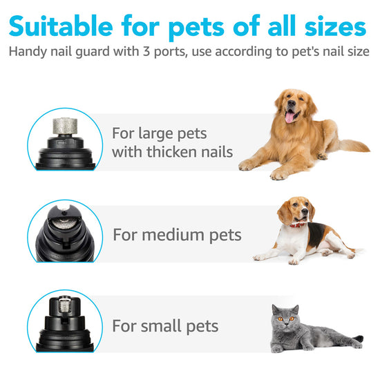 Amazon.com: ATESON Dog Nail Grinder and Clippers with Safety Guard,  Rechargeable Pet Nail Trimmers with Quite Low Noise for Large Medium Small  Dogs and Cats, Pet Claw Grinder Clipper File