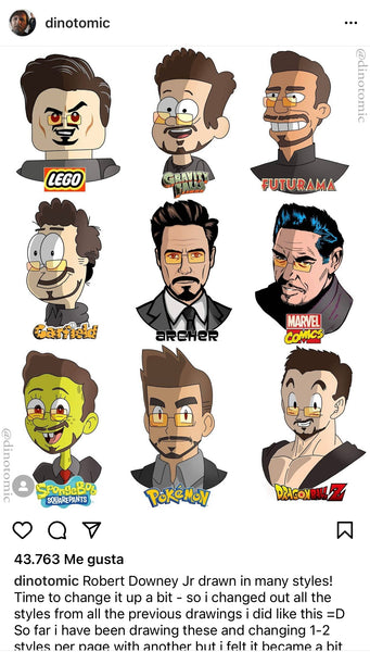 Tony stark dibujado