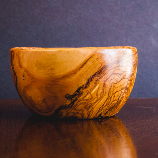 Large globe in olive wood