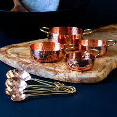 Copper and Gold Measuring Cups and Spoons