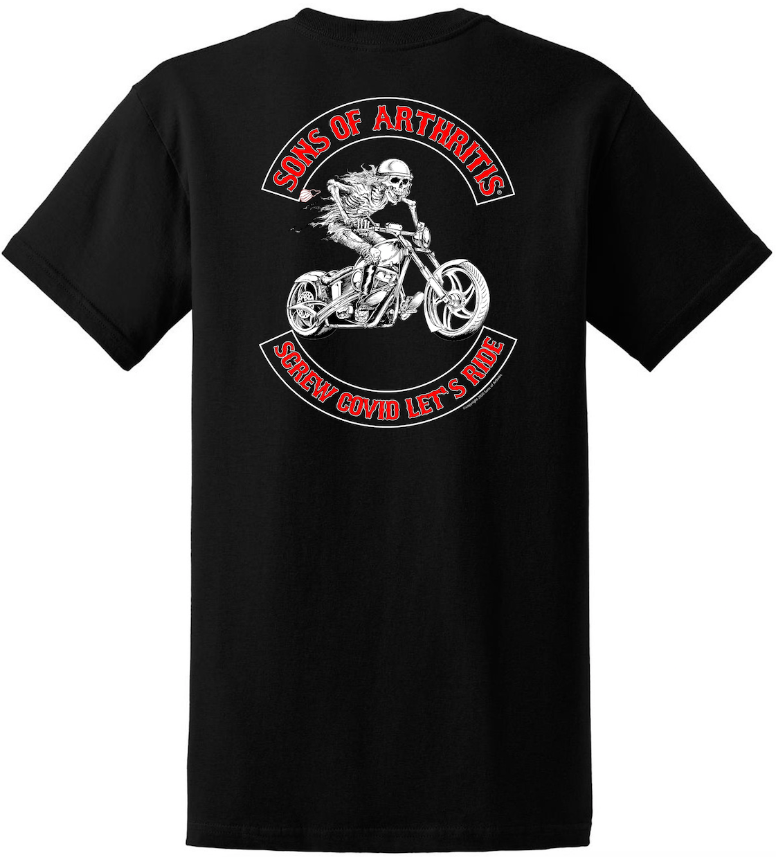 Sons of Arthritis Screw COVID Let's Ride T-Shirt