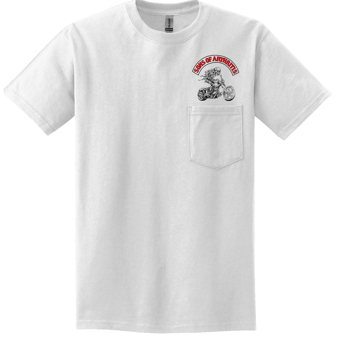 Sons of Arthritis Ibuprofen Chapter White Pocket T-shirt