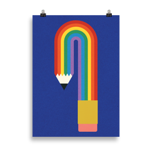 Load image into Gallery viewer, Poster Art Print Illustration – Rainbow Pencil