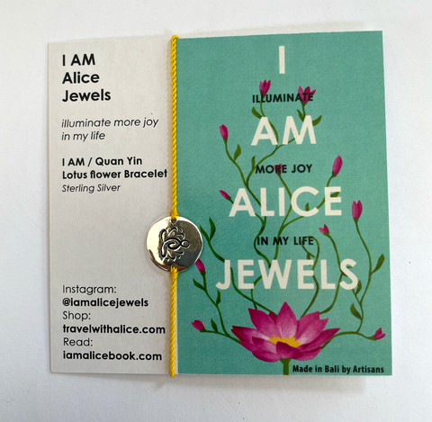 I Am / Quan yin Lotus Flower Bracelet, Sterling Silver, I am Alice jewels