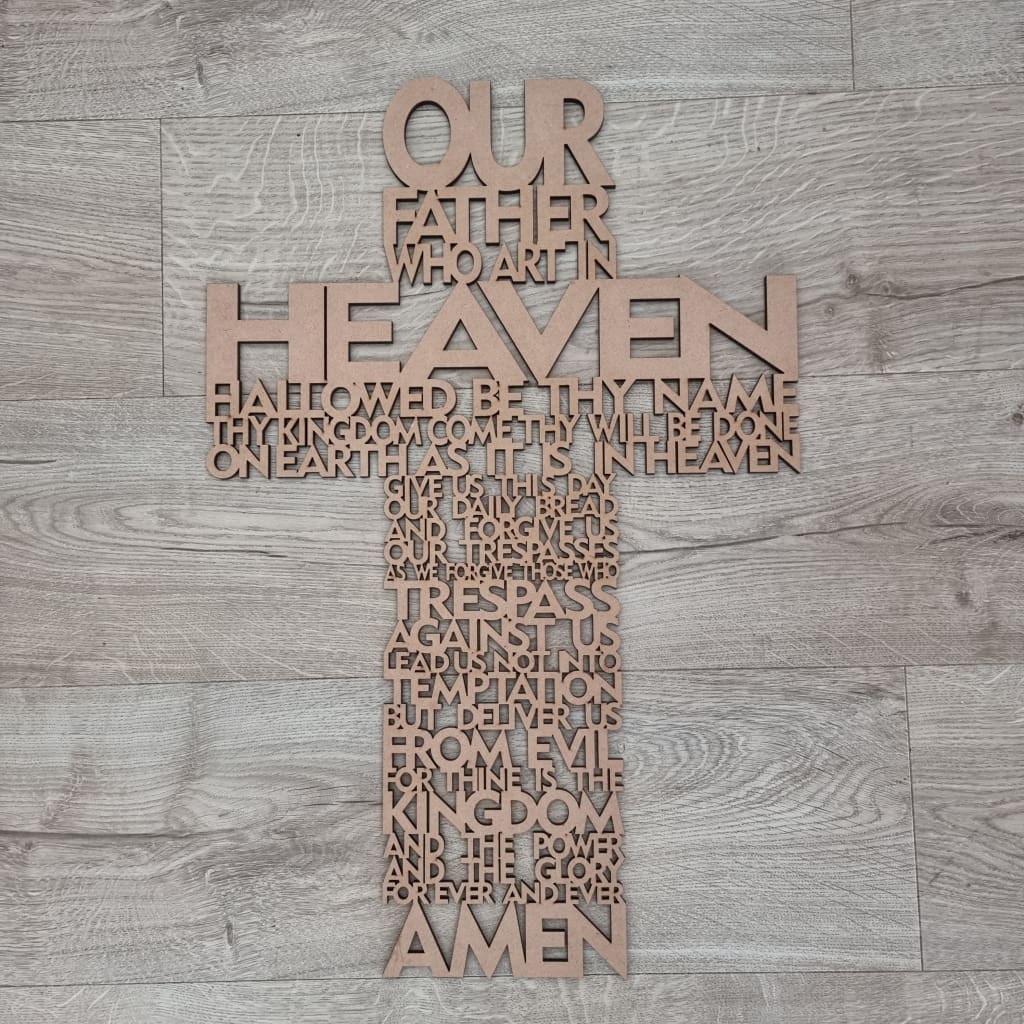 Wood Cutout of the Lord's Prayer