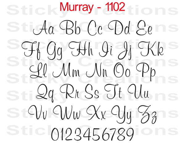 Murray Font - Custom Text Letters Vinyl Sticker Decal Graphic ...