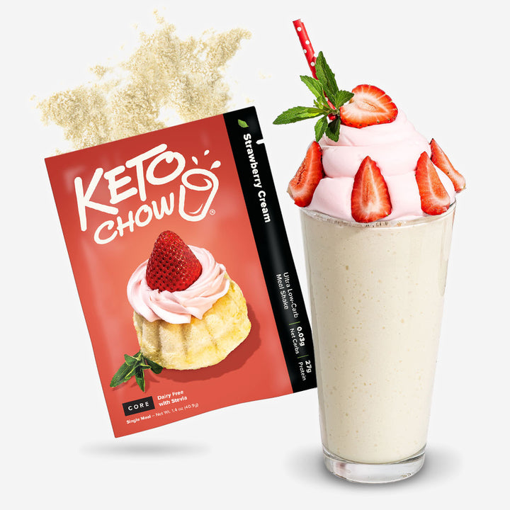Strawberry Cream Keto Chow CORE - Stevia shake and packet