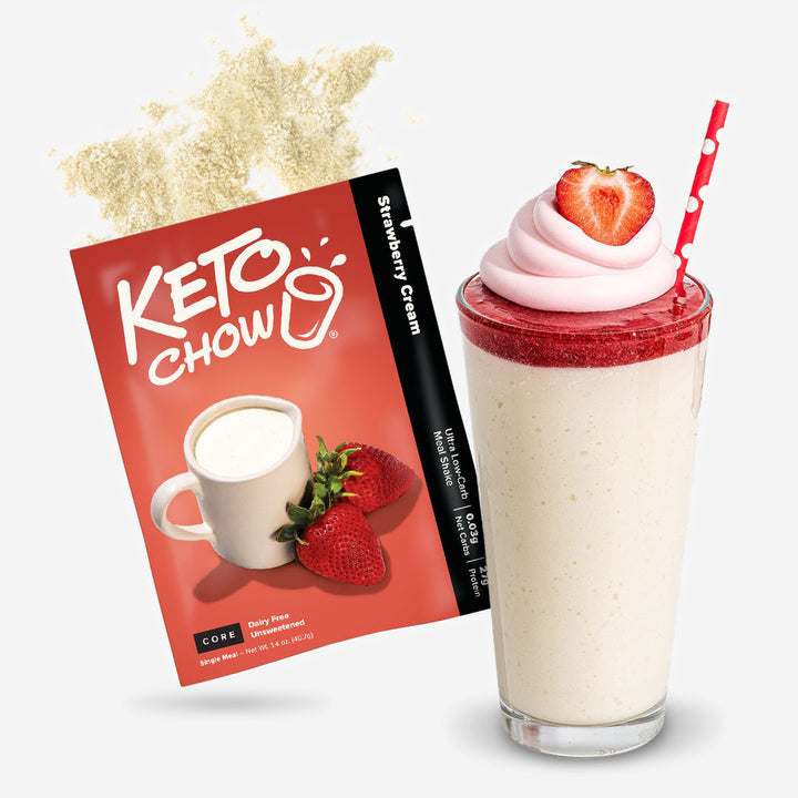 Strawberry Cream Keto Chow CORE - Unsweetened shake and packet