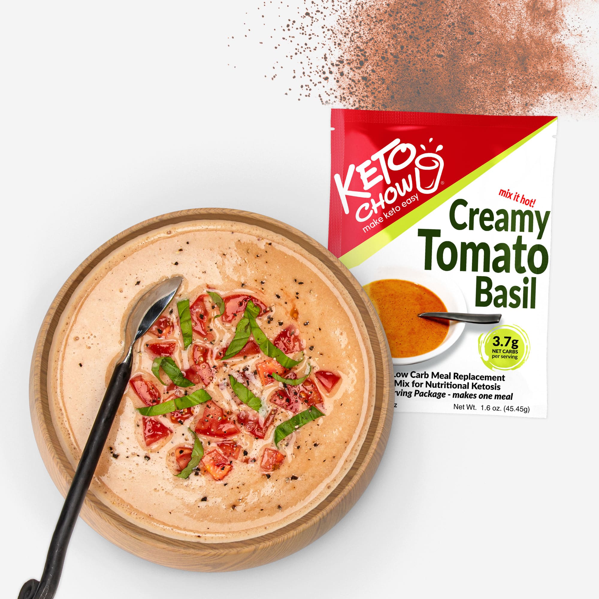 Creamy Tomato Basil Single Meal Packet shake and packet