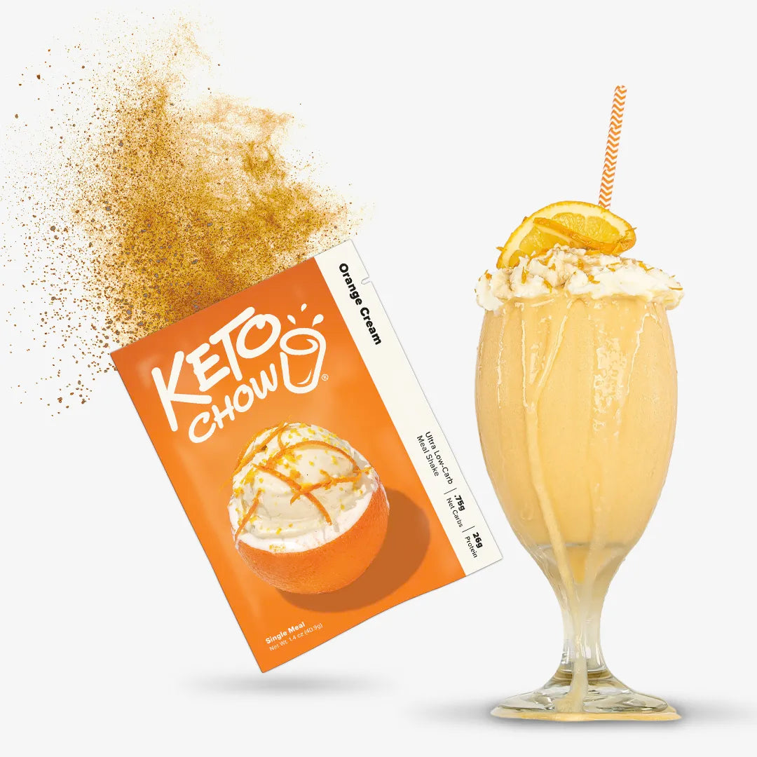 Orange Cream Keto Chow shake and packet