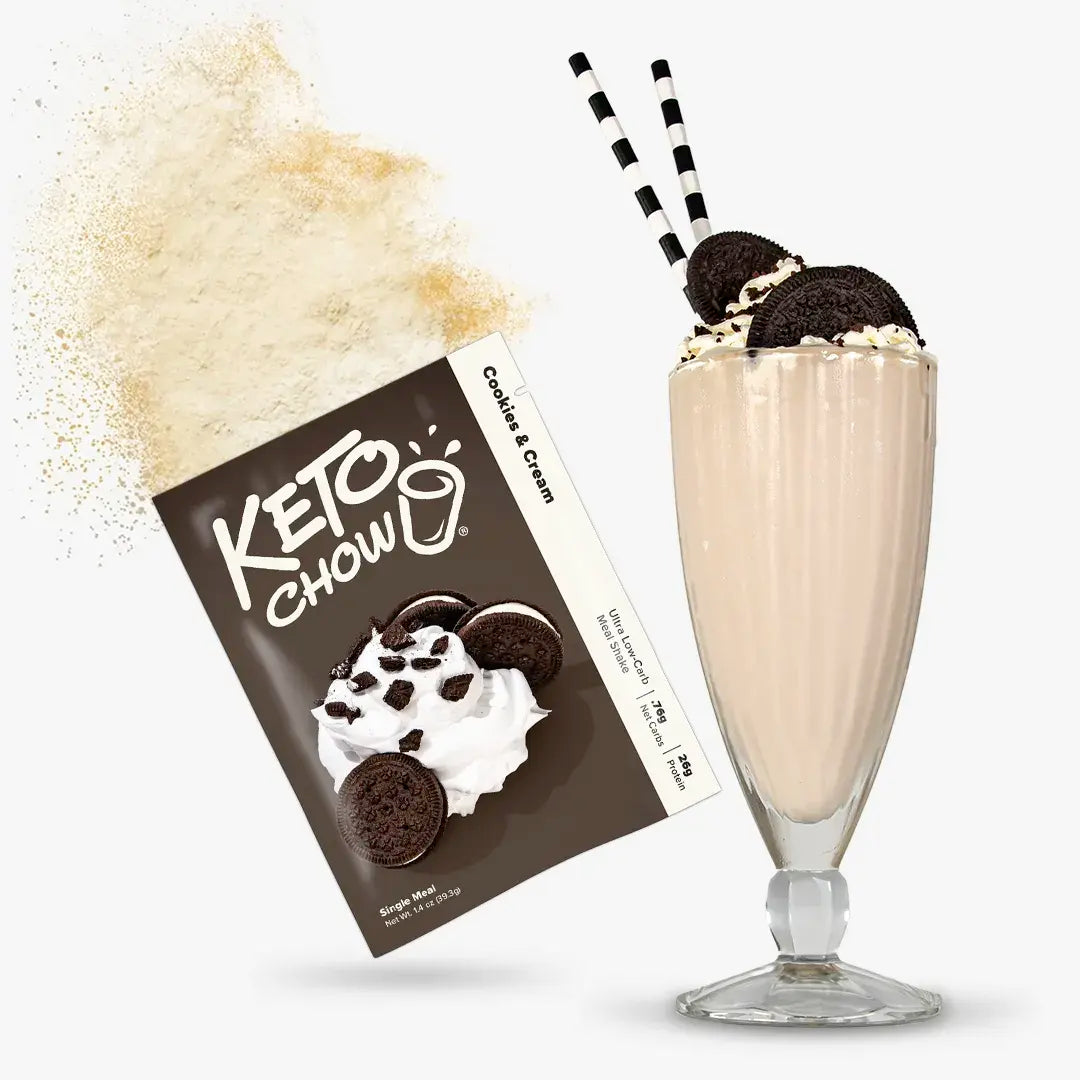 Cookies and Cream Keto Chow shake and packet