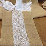 Burlap and Lace Table Runner