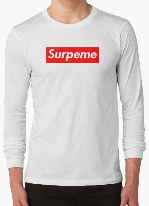 Virgin Teez Supreme Surpeme Hypebeast Swag White Full Sleeves T