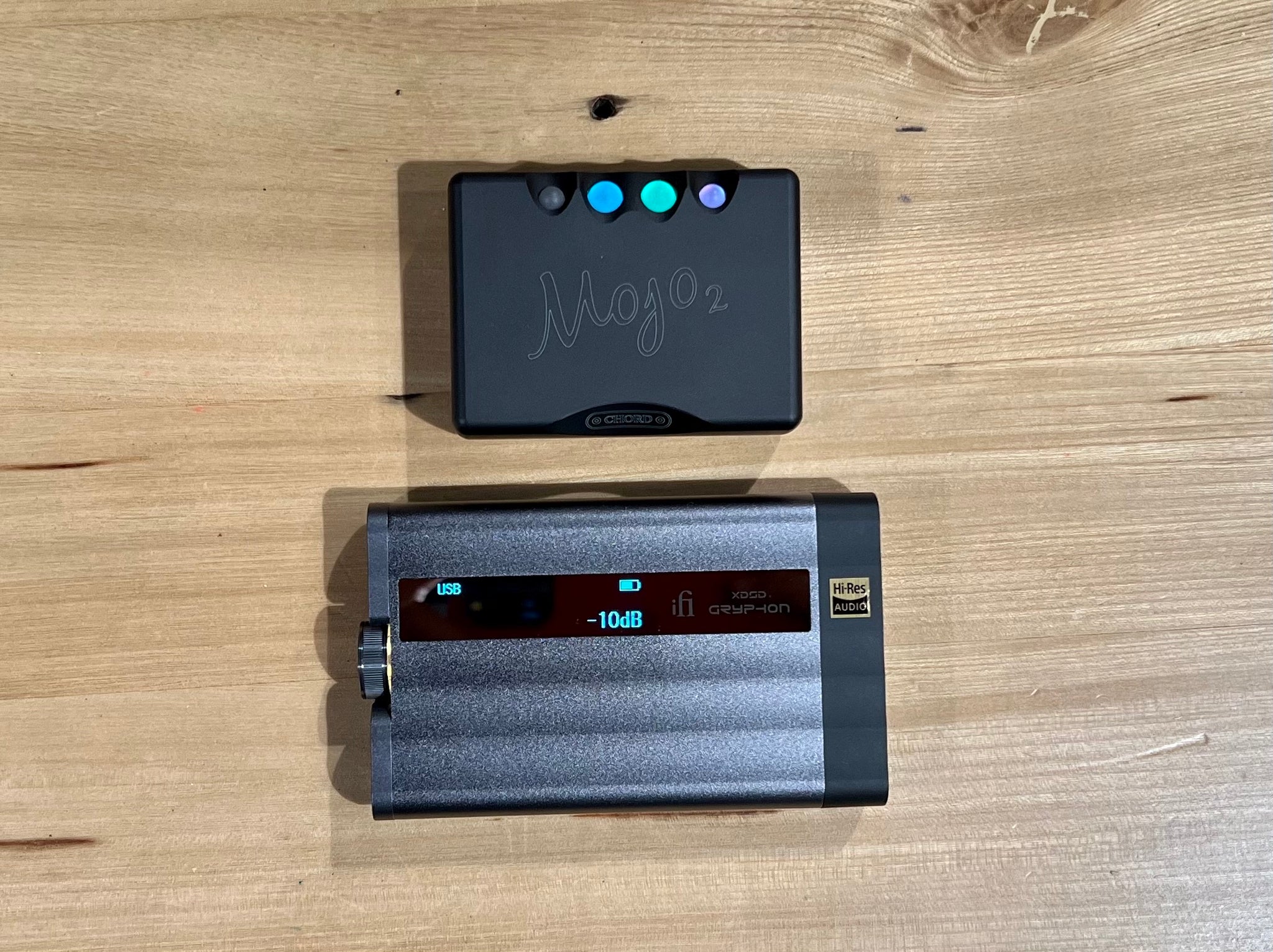 Chord Mojo 2 with iFi xDSD Gryphon as a comparison