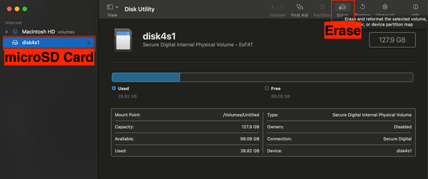 Using the Mac Disk Utility