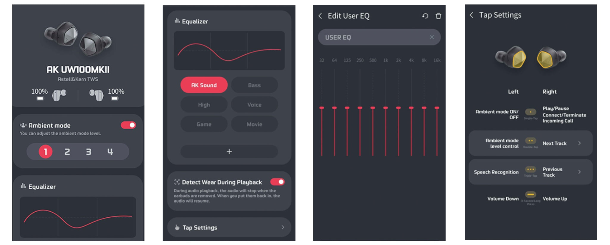 Astell&Kern TWS app screenshots