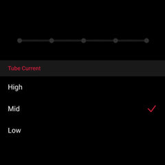 SP3000T Tube Current interface screenshot