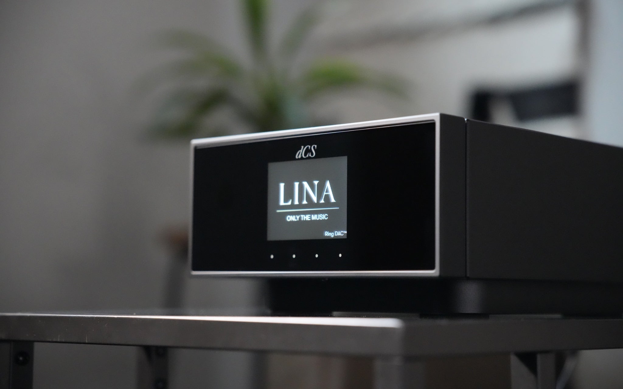 dCS Lina network DAC on glass table from Bloom Audio gallery