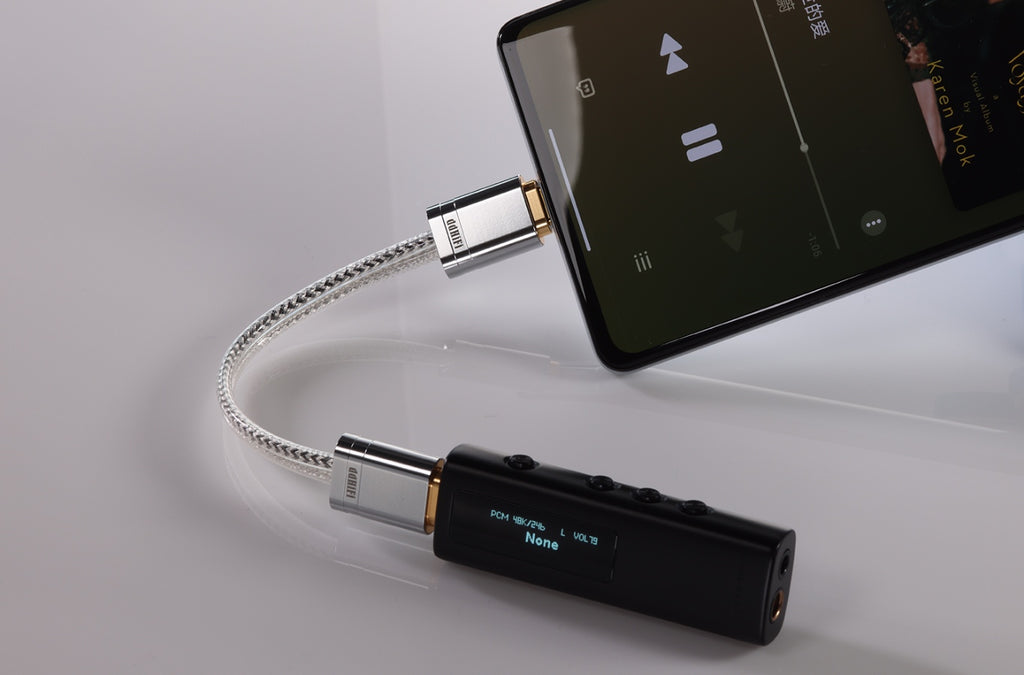 ddHiFi TC09S cable connected to Android and DAC