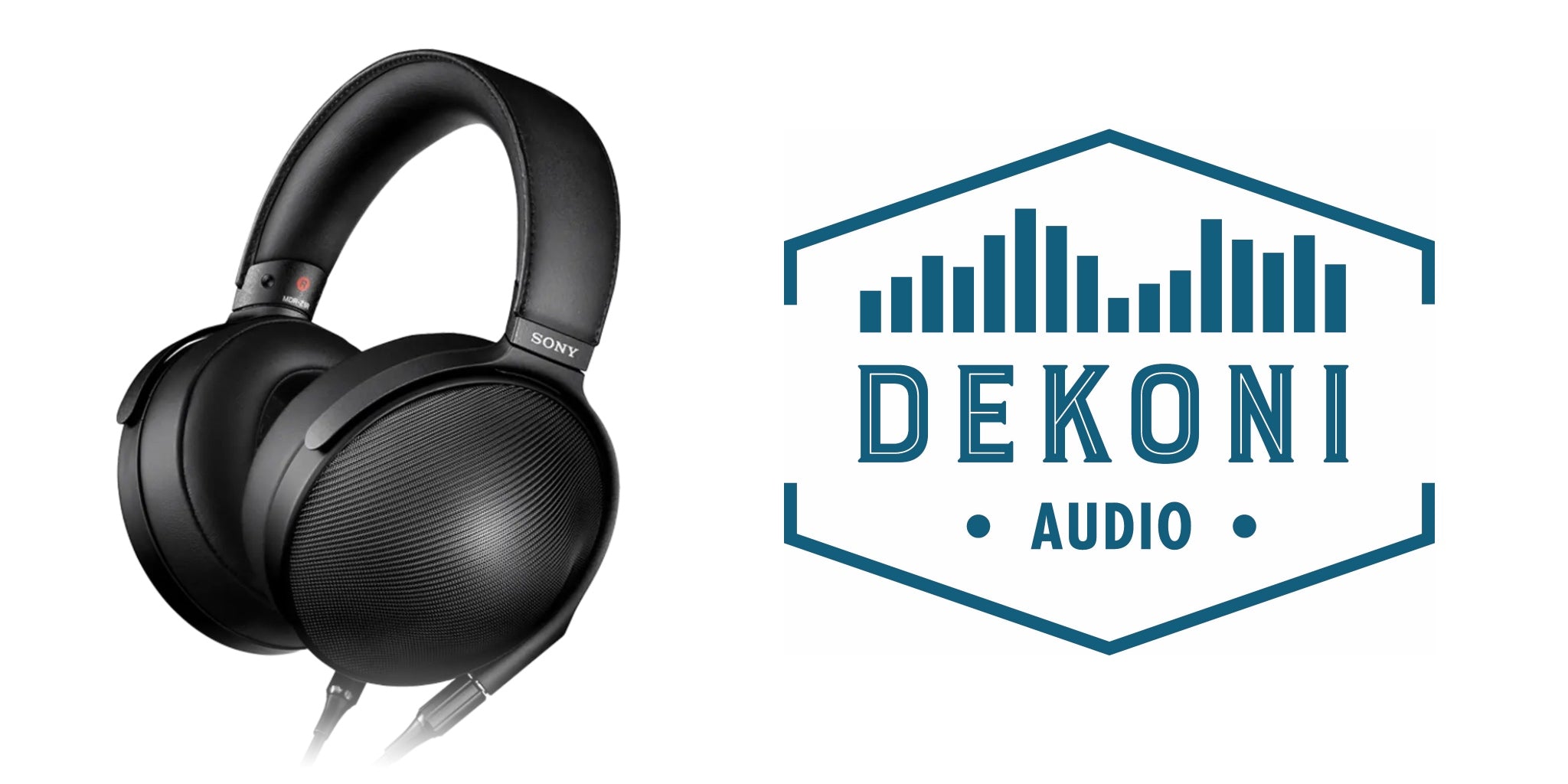 Sony MDR-Z1R headphone front quarter with Dekoni color logo