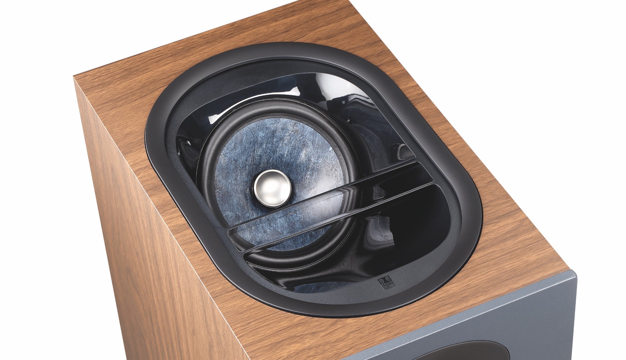 Focal No3-D dark wood closeup of Atmos full-range driver