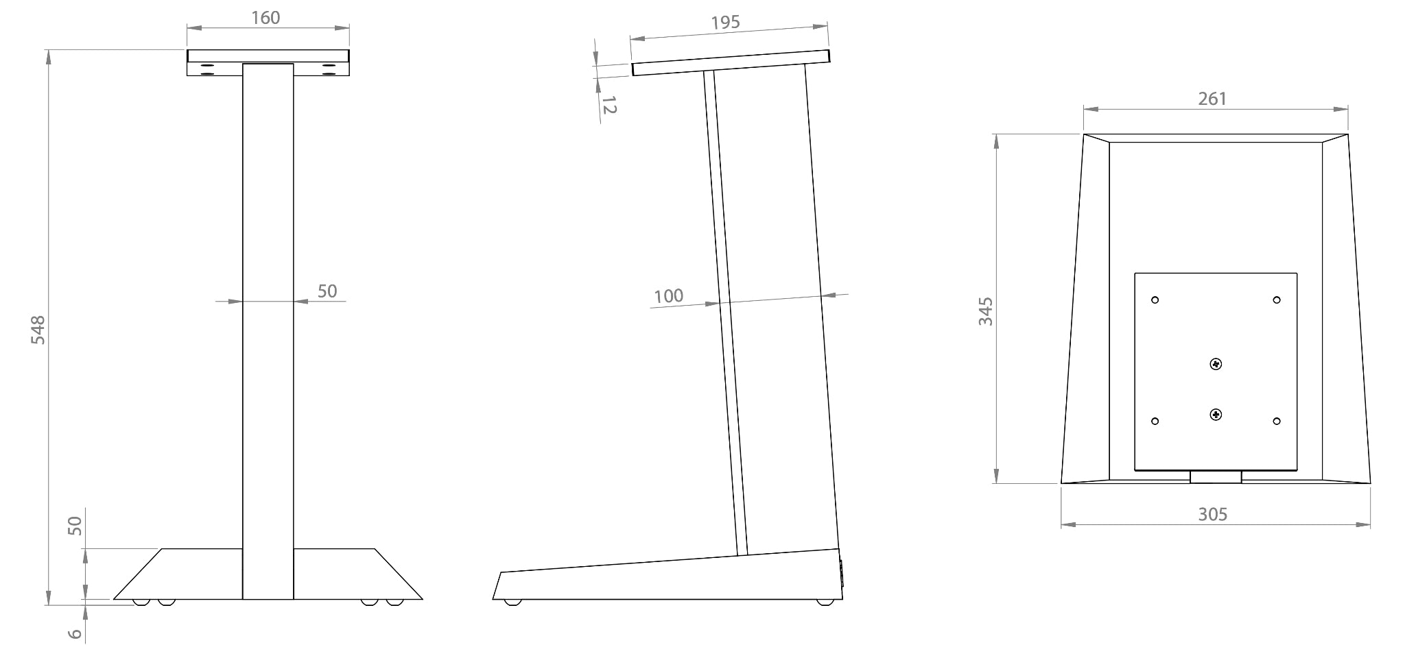 Focal Theva No1 stand dimensions diagram