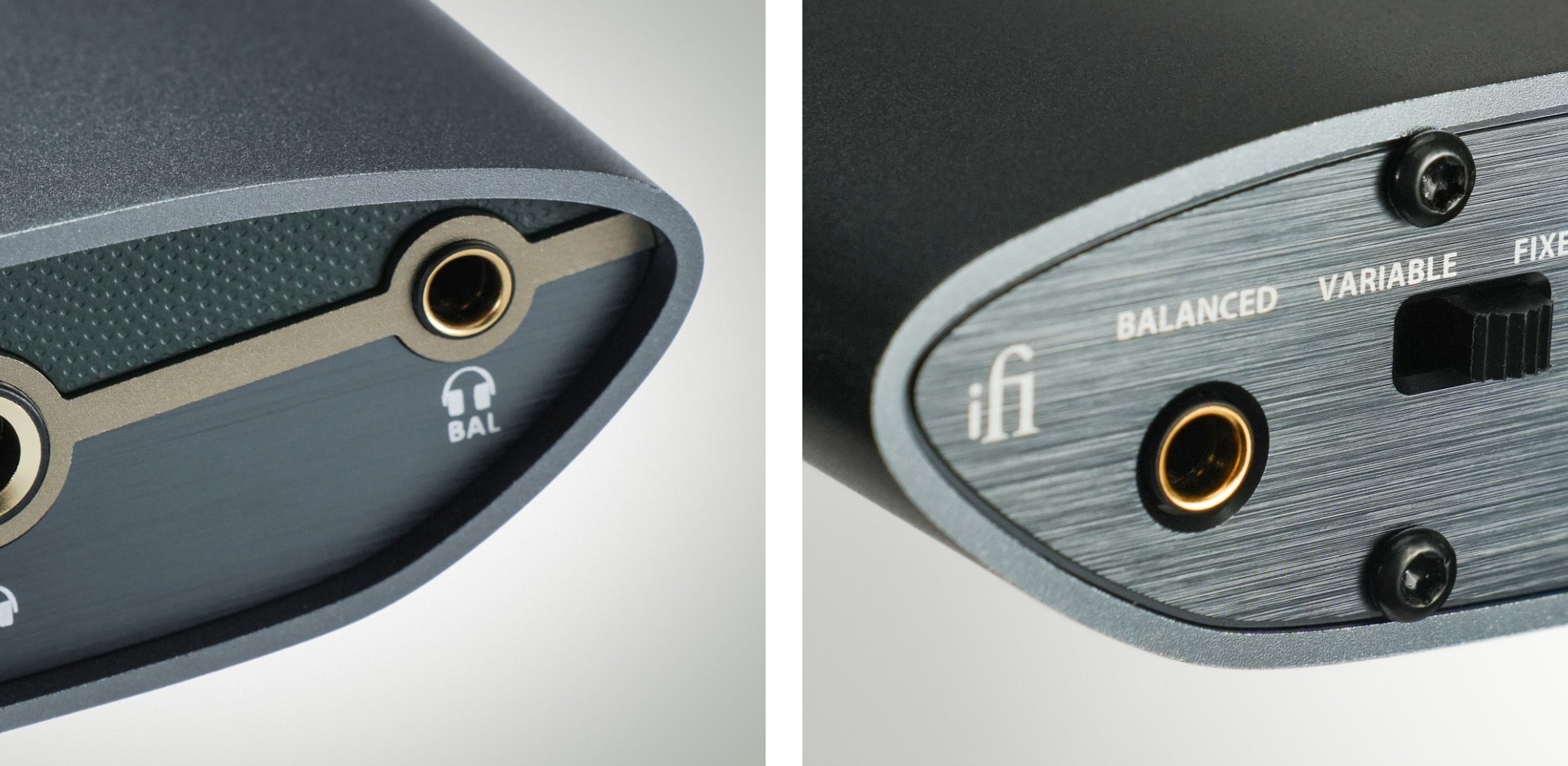 iFi Zen DAC 3 two thumbnails with closeup of 4.4mm balanced headphone and line out ports