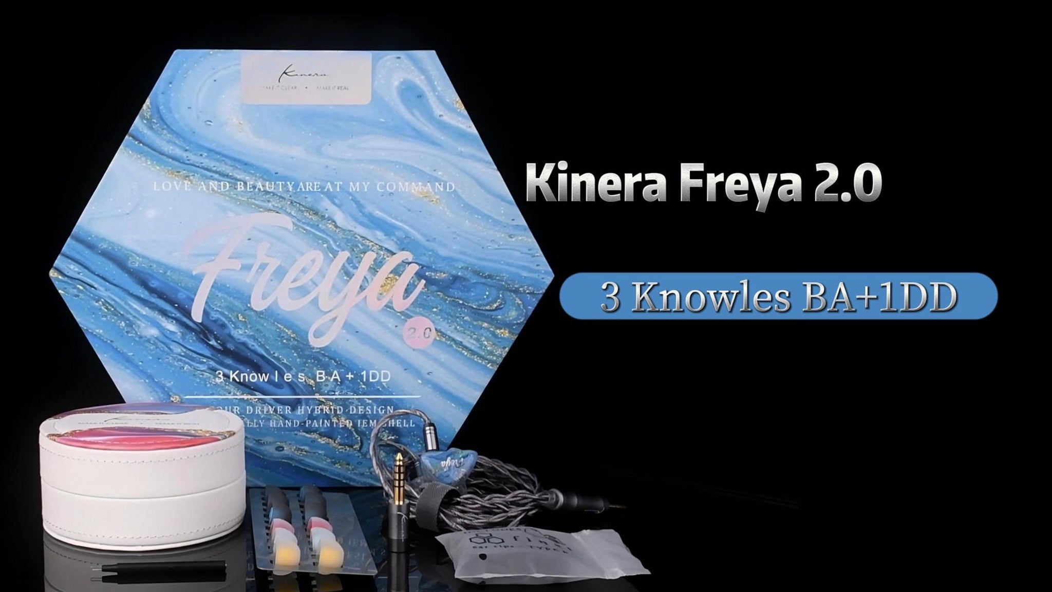 Kinera Freya 2.0 banner highlighting retail package