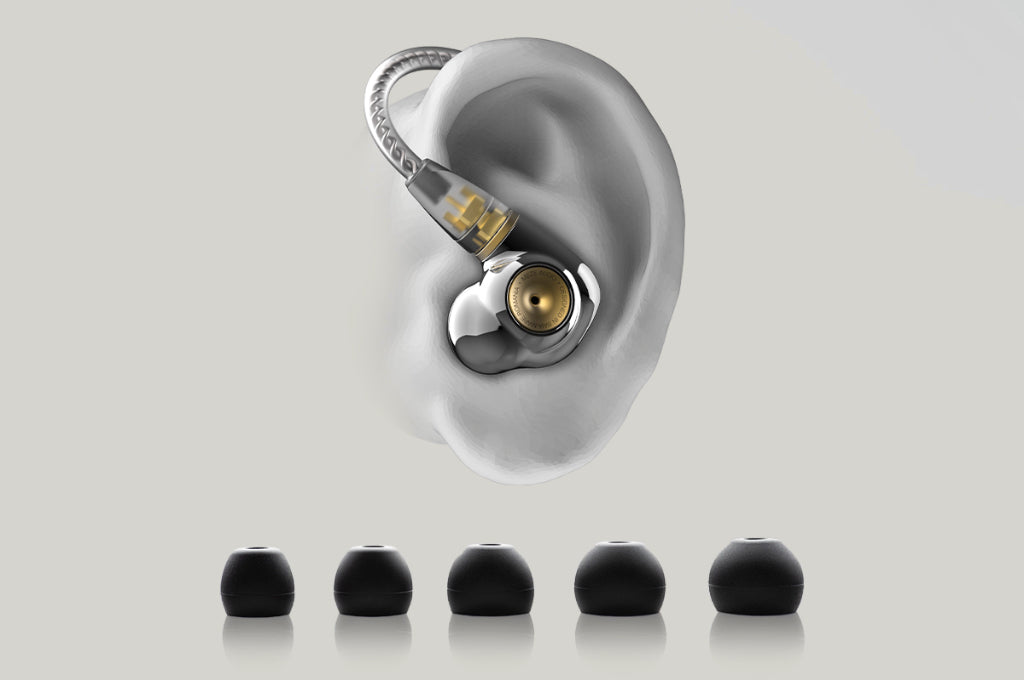 Meze Audio ADVAR inserted in ear with ear tips