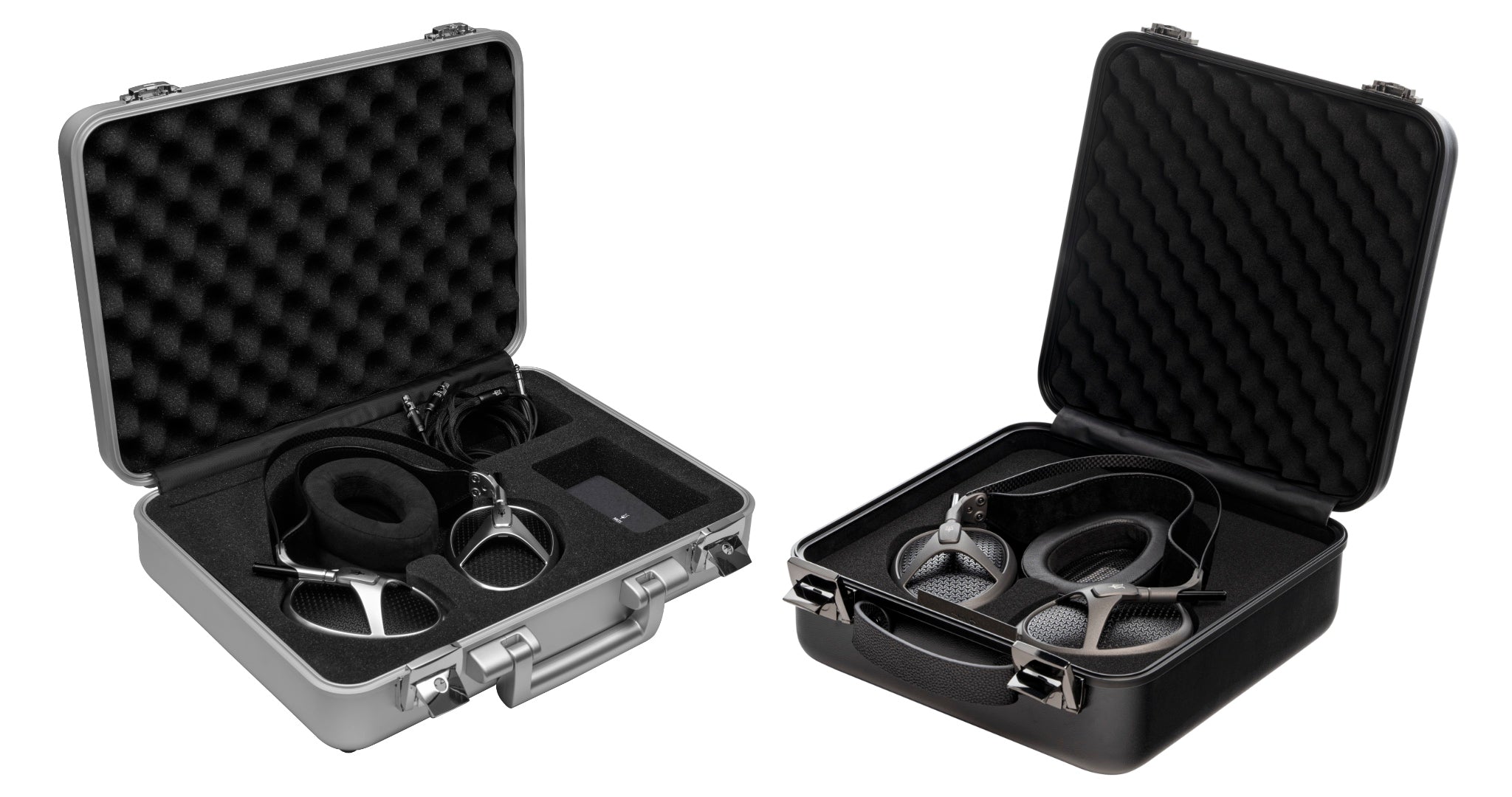 (x2) Meze Audio Elite Aluminum and Tungsten full packages with cases