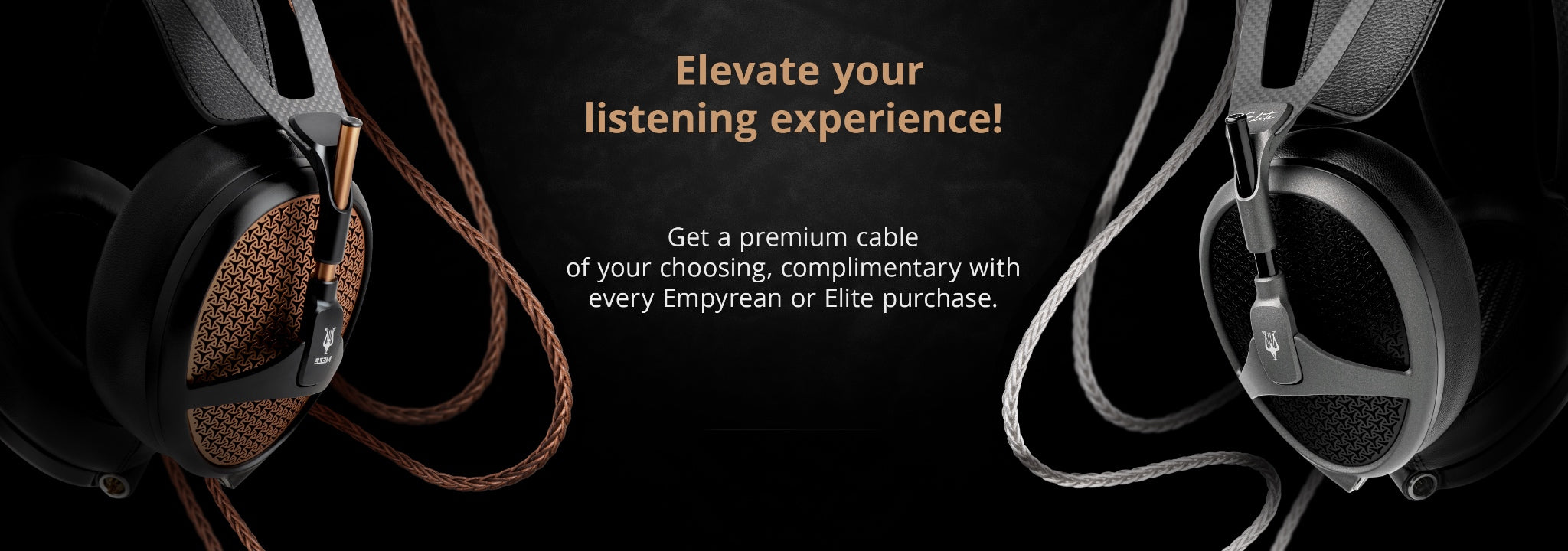 Meze Audio Elite and Empyrean cable upgrade promo banner