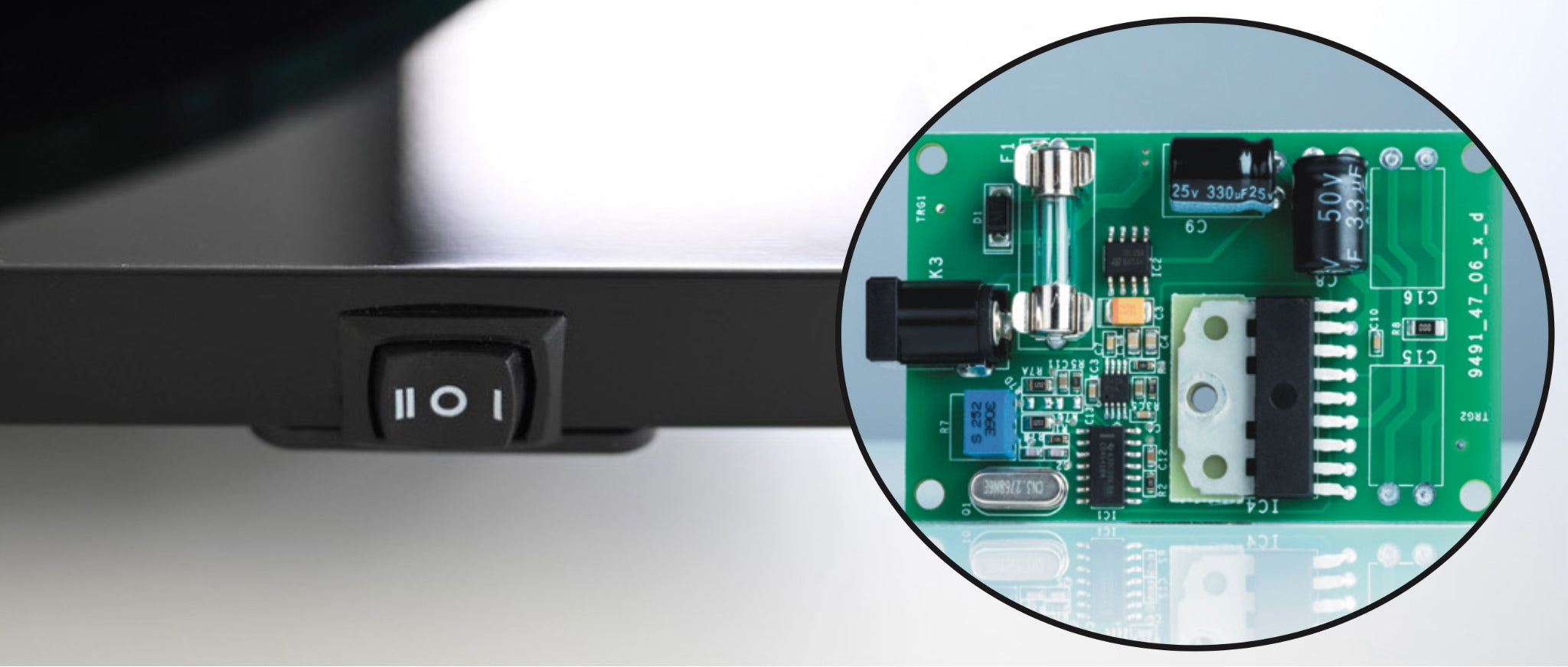 Pro-Ject T2 Super Phono rocker switch and PCB