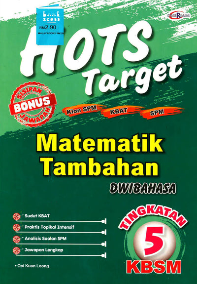 Hots Target Matematik Tambahan Dwibahasa Tingkatan 5 Kbsm Bookxcess Online