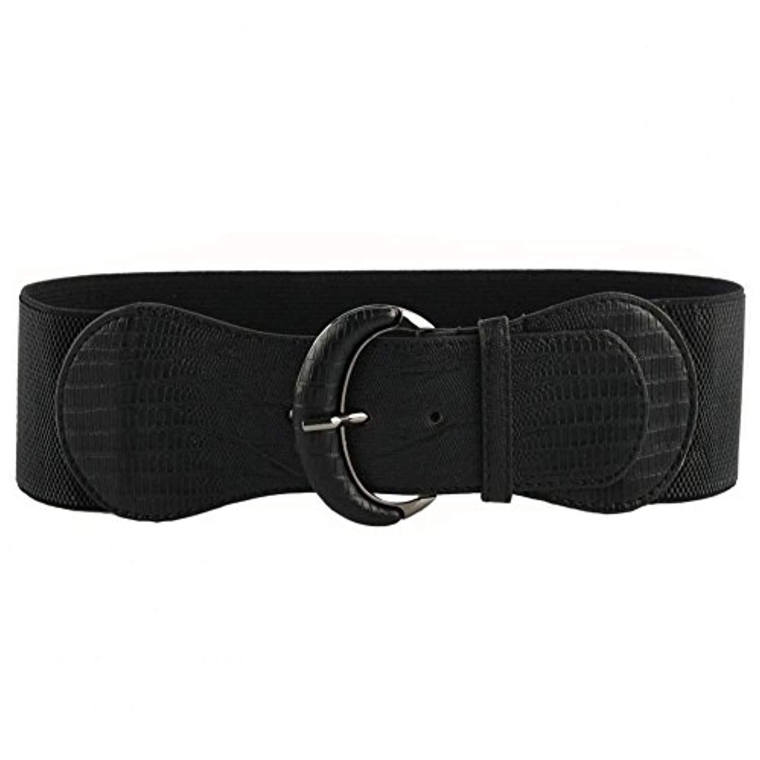 VOCHIC PU Leather Elastic Wide Belt for 