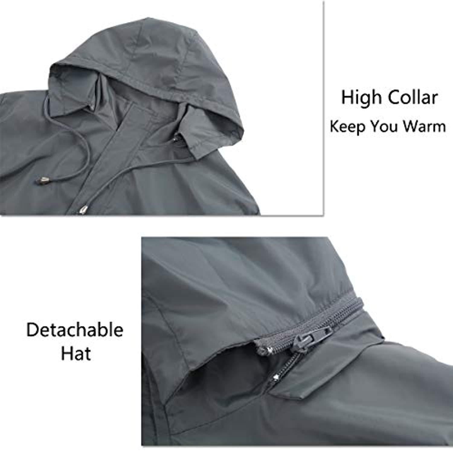 fisoul outdoor hooded rain jacket