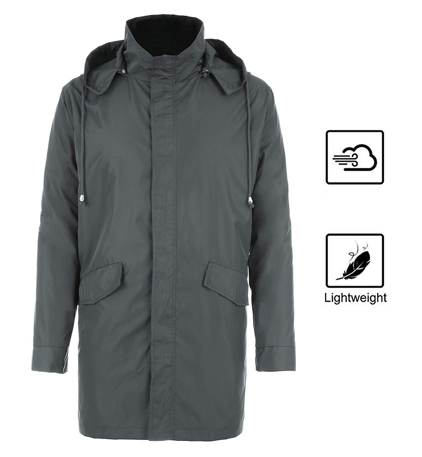 lightweight long rain jacket