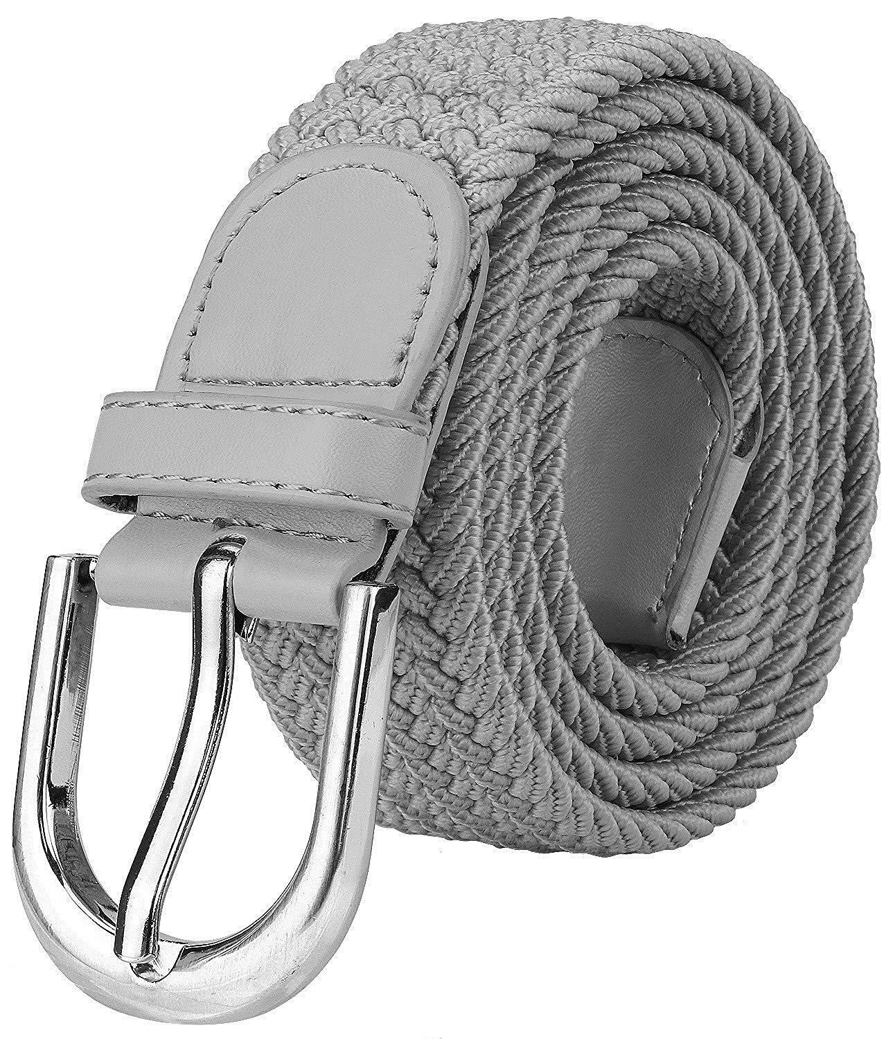 mens white woven belt