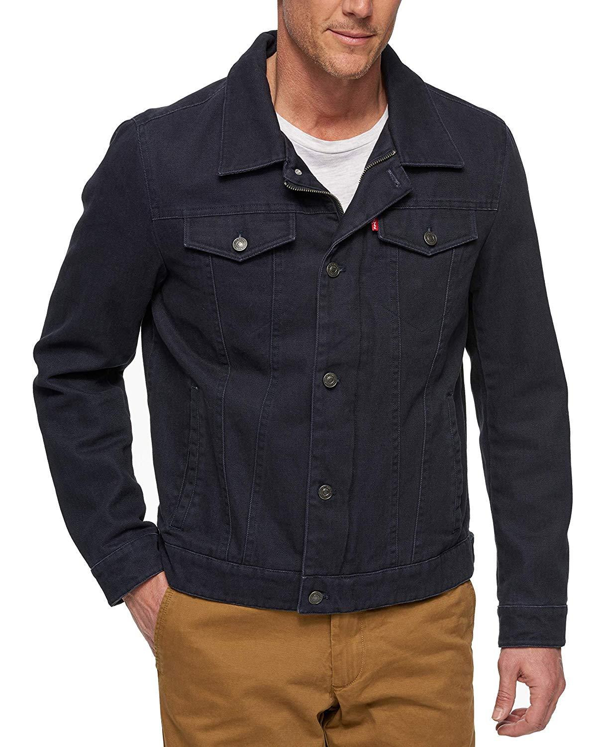 levi's men's cotton canvas laydown trucker jacket