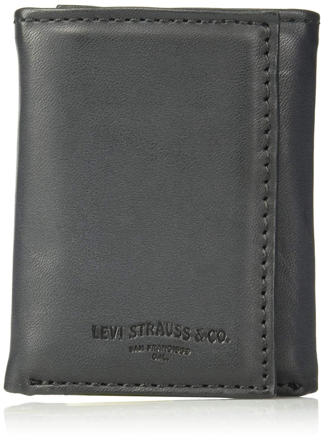 levi's trifold leather wallet