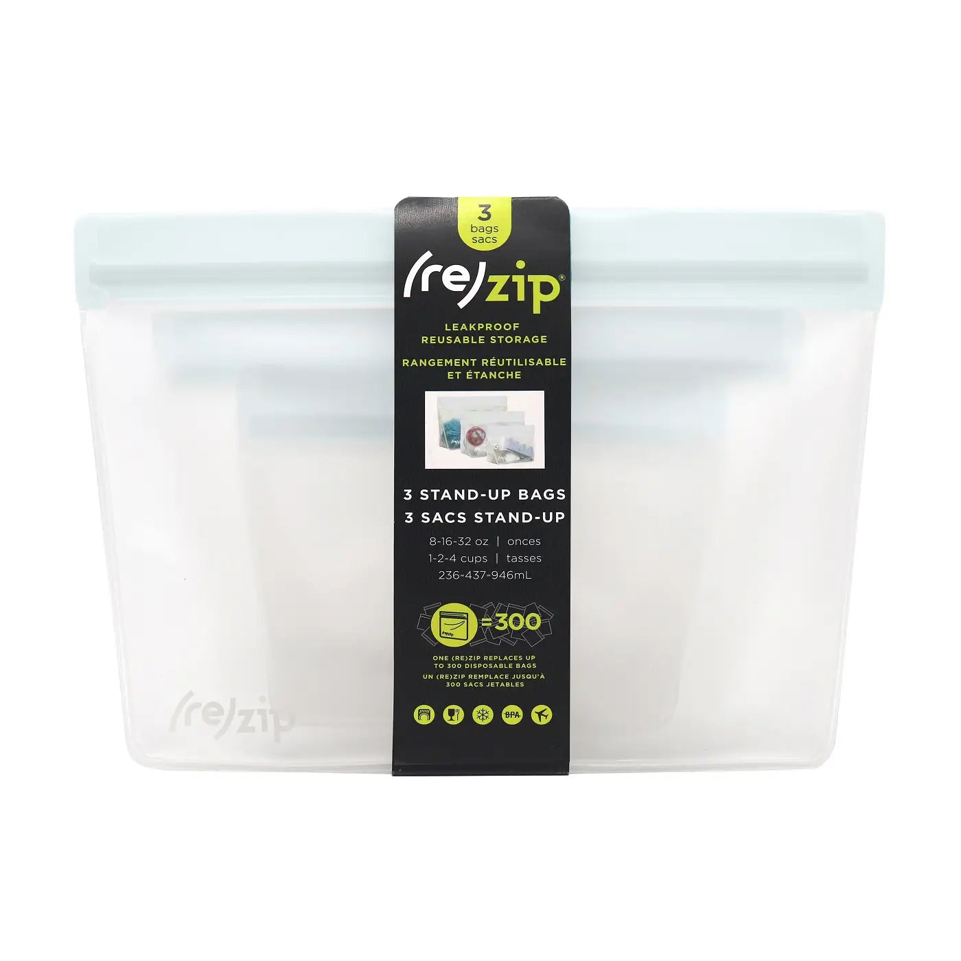 3-piece Stand-Up Storage Bags