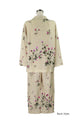 イクコ/ IKUKOダブルガーゼ花柄プリント　襟付きパジャマ