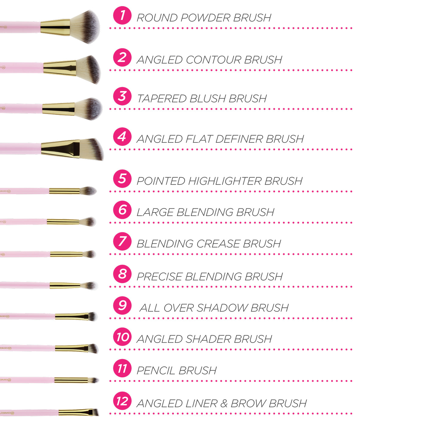 BH Cosmetics, BH Cosmetics Pink Studded Elegance, BH Cosmetics Pink Studded EleganceBH Cosmetics Pink Studded Elegance รีวิว, BH Cosmetics Pink Studded Elegance ราคา, BH Cosmetics Pink Studded Elegance - 12 Piece Brush Set, Pink Studded Elegance - 12 Piece Brush Set