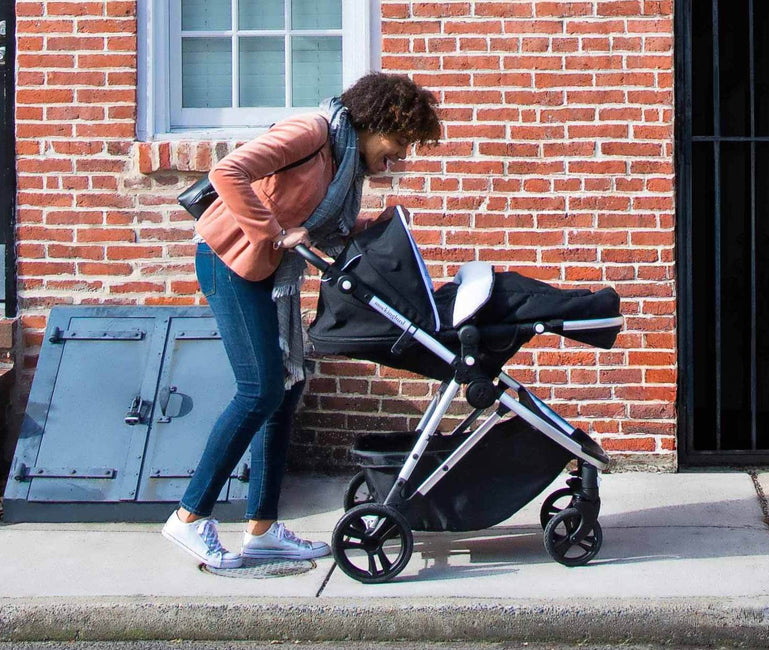 baby on a stroller