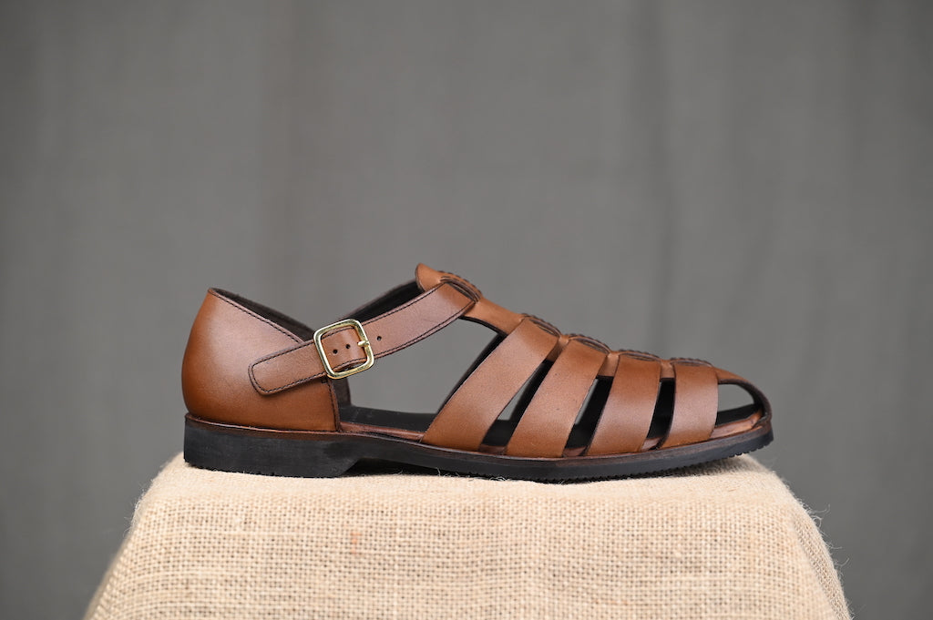 OS - TONKIN Gurkha Sandals (Black Calf) - CNES Shoemaker